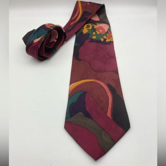 Stefano Milano Silk Abstract Modern Print Tie Italy - Picture 4 of 7